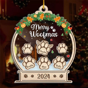 Joyeux Pawlidays - Ornement personnalisé à 3 étages pour chien et chat - Cadeau de Noël pour les propriétaires et les amoureux des animaux