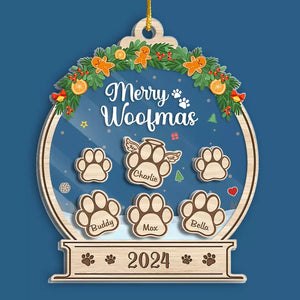 Joyeux Pawlidays - Ornement personnalisé à 3 étages pour chien et chat - Cadeau de Noël pour les propriétaires et les amoureux des animaux