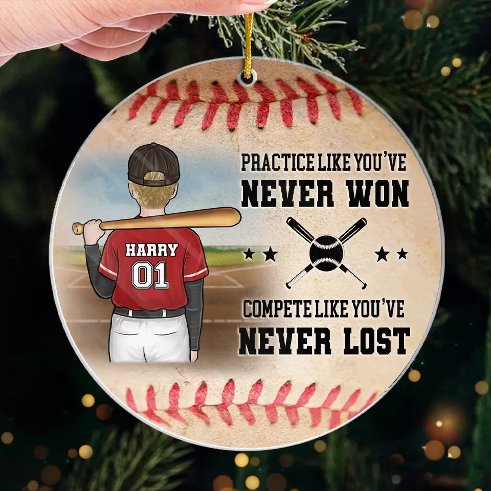 Le baseball est un jeu de pouces - Décoration familiale personnalisée - Forme personnalisée en acrylique - Cadeau de Noël pour les membres de la famille, les joueurs de baseball et les amateurs de baseball