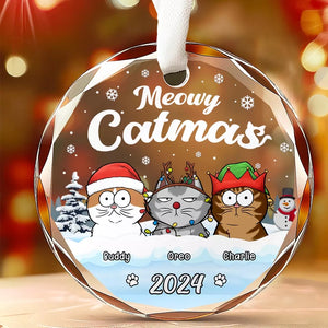 Joyeux Noël à tous ! Décoration de Noël personnalisée en verre avec motif chien et chat. Cadeau idéal pour les propriétaires et les amoureux des animaux.
