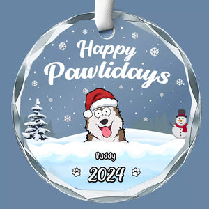 Joyeux Noël à tous ! Décoration de Noël personnalisée en verre avec motif chien et chat. Cadeau idéal pour les propriétaires et les amoureux des animaux.