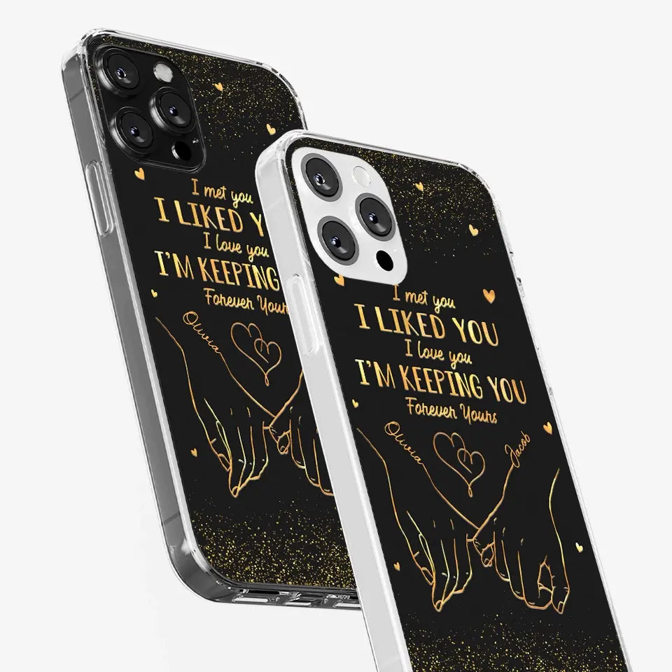 Votre main s'intègre parfaitement à la mienne - Coque de téléphone transparente personnalisée pour couple - Cadeau pour mari et femme, anniversaire
