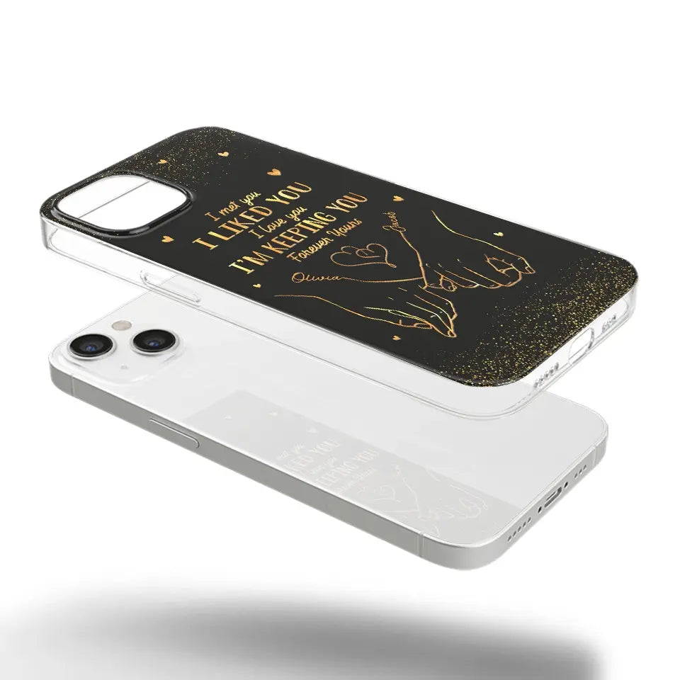 Votre main s'intègre parfaitement à la mienne - Coque de téléphone transparente personnalisée pour couple - Cadeau pour mari et femme, anniversaire