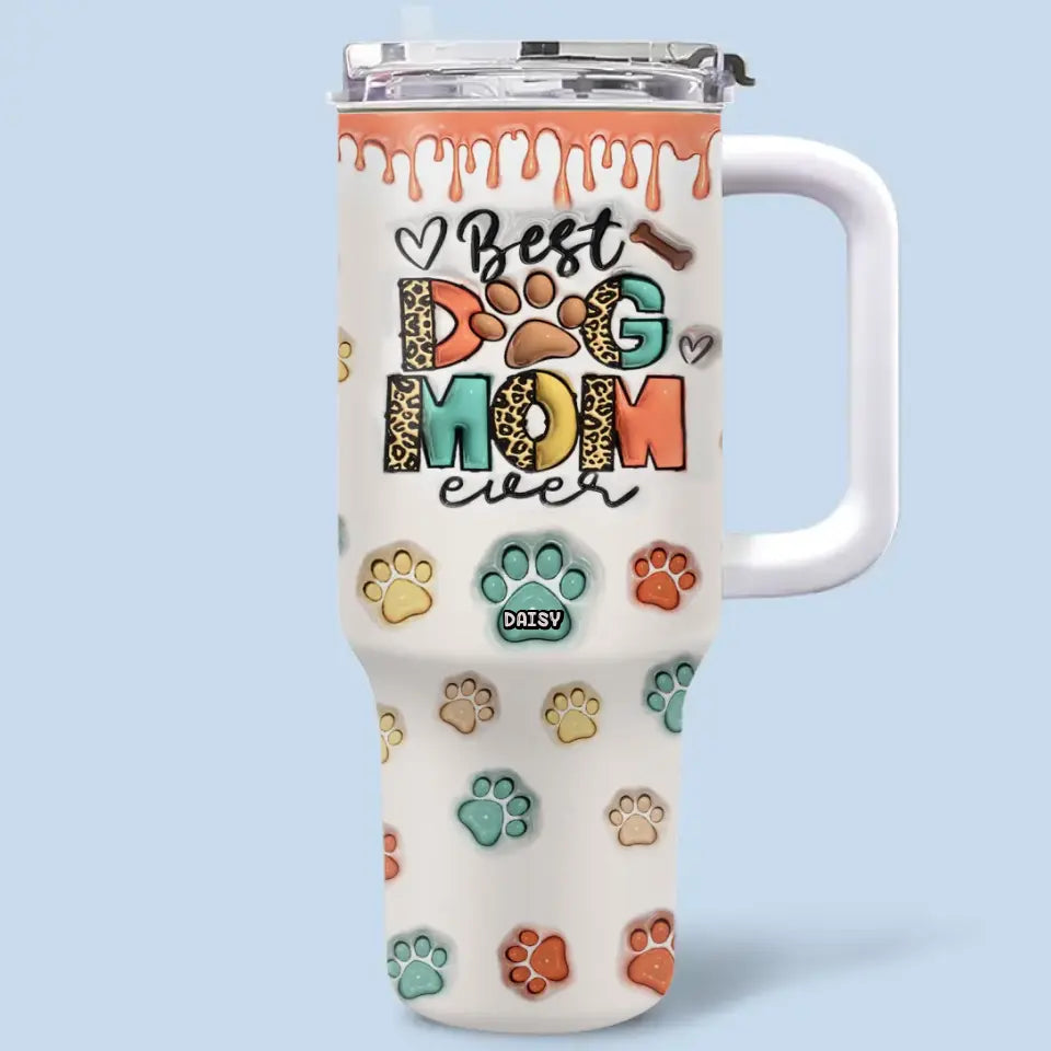 Les animaux de compagnie sont le meilleur exemple d'amour inconditionnel - Gobelet personnalisé en acier inoxydable avec poignée, effet gonflé 3D, imprimé, pour chiens et chats, 1 134 ml - Cadeau pour propriétaires et amoureux des animaux