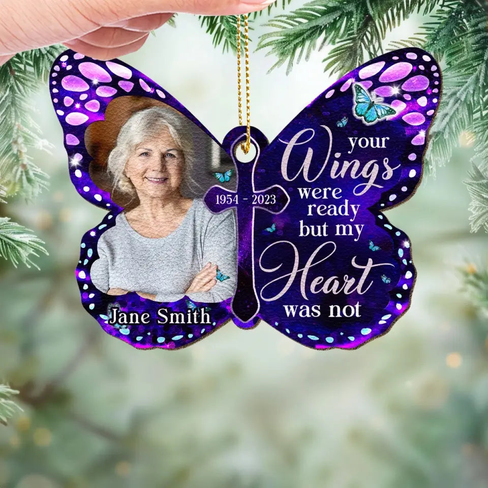 Photo personnalisée « Tu seras toujours mon éternel » - Ornement en cuir personnalisé commémoratif - Cadeau de Noël, cadeau de condoléances pour les membres de la famille