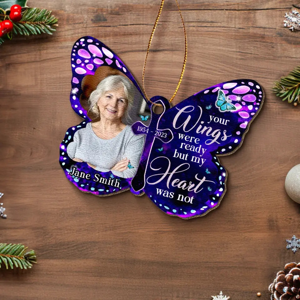 Photo personnalisée « Tu seras toujours mon éternel » - Ornement en cuir personnalisé commémoratif - Cadeau de Noël, cadeau de condoléances pour les membres de la famille