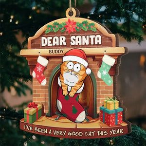 Joyeux Noël à tous les poils ! Ornement personnalisé en forme de chat ! Cadeau de Noël pour les propriétaires et les amoureux des animaux.