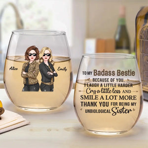 Merci d'être ma sœur - Verre à vin personnalisé Bestie - Cadeau pour meilleures amies, BFF, sœurs