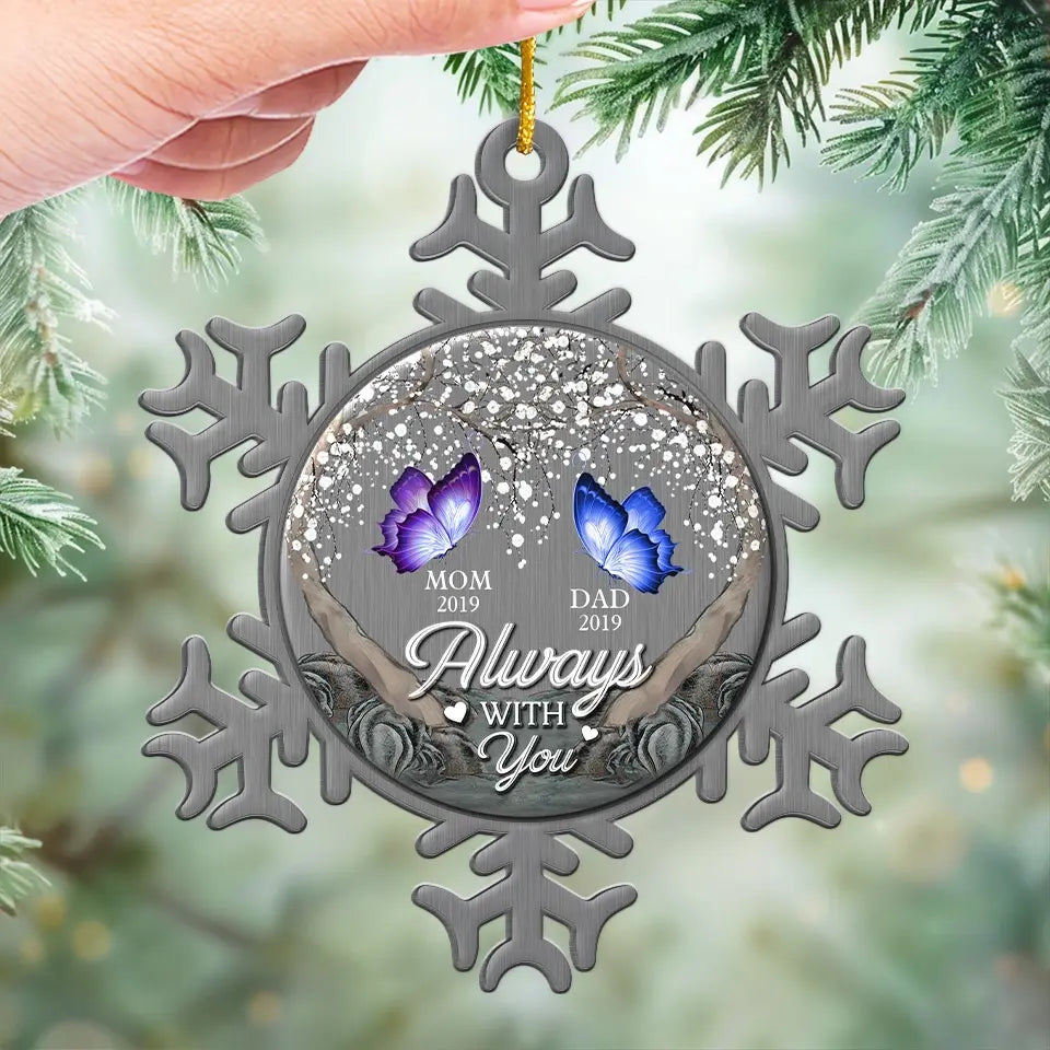 Je t'aimerai toujours - Ornement commémoratif personnalisé - Forme personnalisée en métal - Cadeau de condoléances, cadeau de Noël pour les membres de la famille
