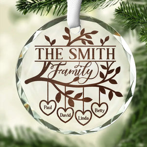 L'amour se développe mieux dans le jardin familial - Décoration de Noël personnalisée en verre avec cercle - Cadeau pour les membres de la famille