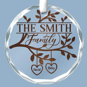 L'amour se développe mieux dans le jardin familial - Décoration de Noël personnalisée en verre avec cercle - Cadeau pour les membres de la famille