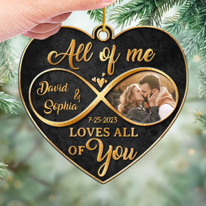 Photo personnalisée L'amour est la beauté de l'âme - Ornement personnalisé pour couple - Forme personnalisée en métal - Cadeau de Noël pour mari et femme, anniversaire