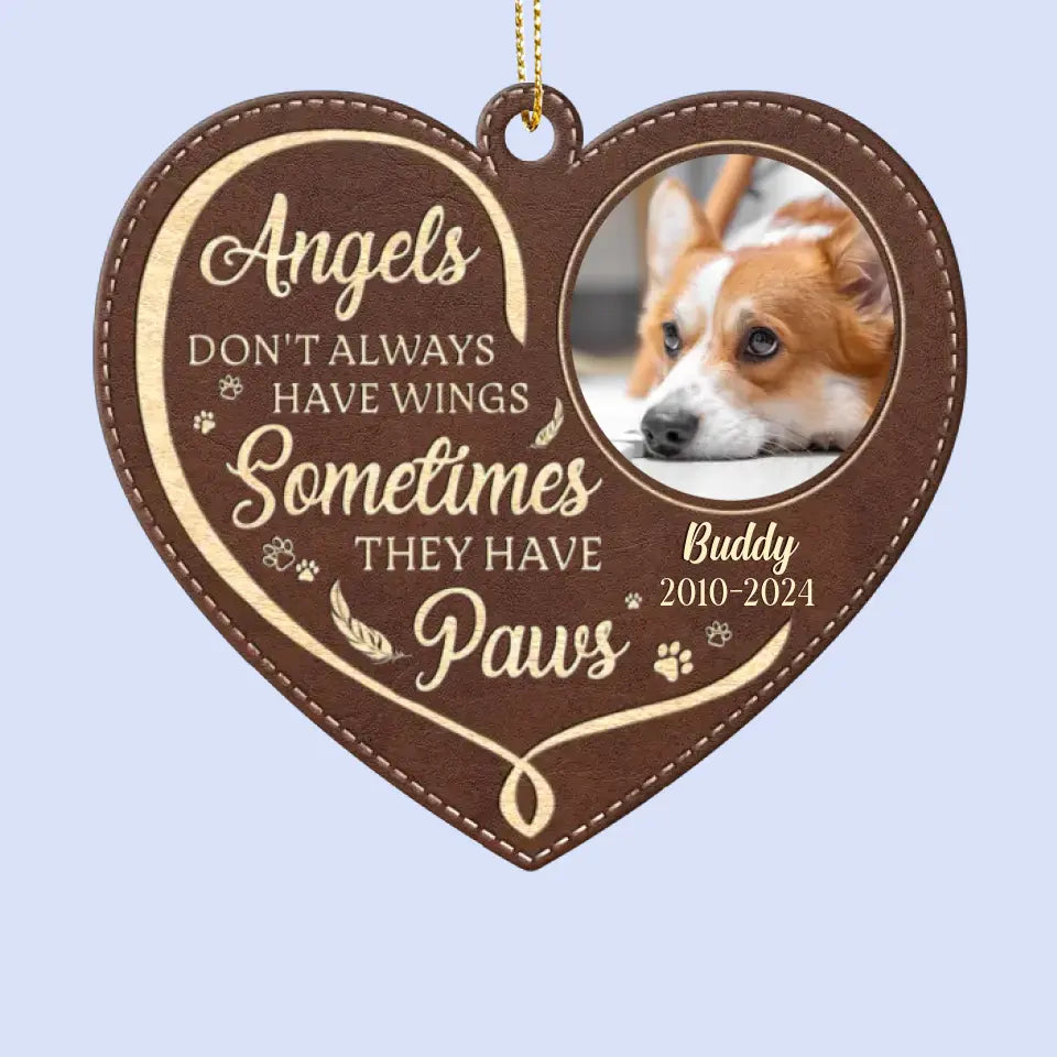 Photo personnalisée gratuite, cher ami ! Ornement commémoratif personnalisé en cuir ! Cadeau de condoléances, cadeau de Noël pour les propriétaires d'animaux et les amoureux des animaux.