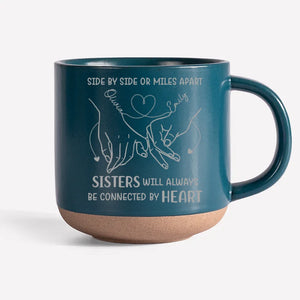Les sœurs seront toujours liées par le cœur - Mug en céramique personnalisé Bestie - Cadeau pour meilleures amies, meilleures amies, sœurs