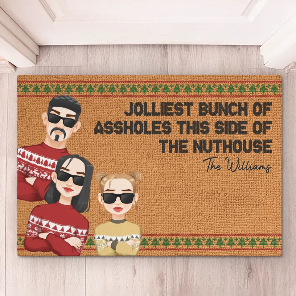 Joyeux Noël, espèce d'animal sale ! Tapis décoratif personnalisé pour la maison ! Cadeau pour les membres de la famille
