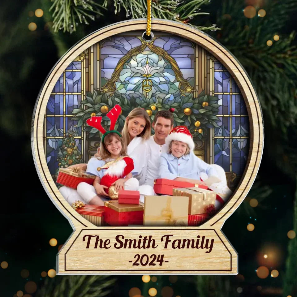 Pull photo personnalisé « Le temps est meilleur ensemble » – Ornement personnalisé pour la famille – Forme personnalisée en acrylique – Cadeau de Noël pour les membres de la famille