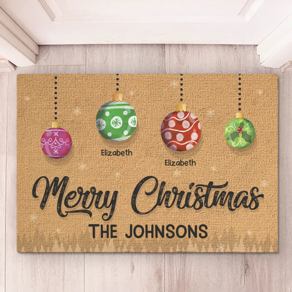 Joyeux Noël ! Tapis décoratif personnalisé pour la maison - Cadeau de Noël pour les membres de la famille