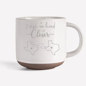 No Name - J'aimerais que nous vivions plus près - Mug en poterie personnalisé pour meilleure amie AMZ - Nouveauté, cadeau pour meilleures amies, meilleures amies, sœurs
