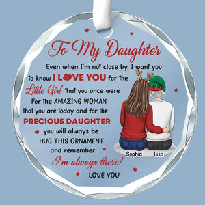 Pour la femme incroyable que vous êtes aujourd'hui - Ornement en verre personnalisé en forme de cercle familial - Cadeau de Noël pour maman et fille