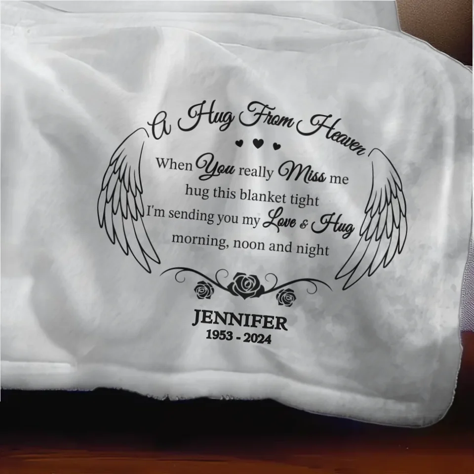Amour du ciel - Couverture commémorative personnalisée - Cadeau de condoléances pour les membres de la famille