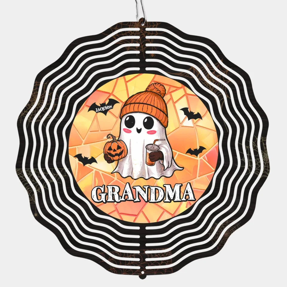 Trop mignon pour être effrayant - Moulin à vent personnalisé pour la famille - Cadeau d'Halloween pour maman et grand-mère