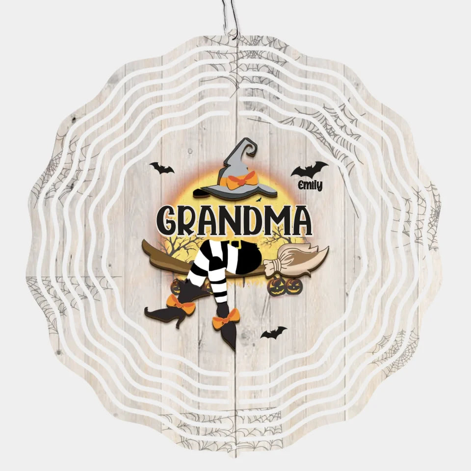 Un bonbon par jour éloigne les monstres - Moulin à vent personnalisé pour la famille - Cadeau d'Halloween pour maman et grand-mère