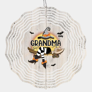 Un bonbon par jour éloigne les monstres - Moulin à vent personnalisé pour la famille - Cadeau d'Halloween pour maman et grand-mère