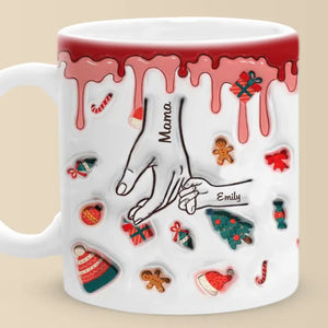 Une façon réfléchie d'égayer ses matins chaque jour - Mug personnalisé imprimé effet gonflé 3D pour la famille - Cadeau de Noël pour maman, grand-mère