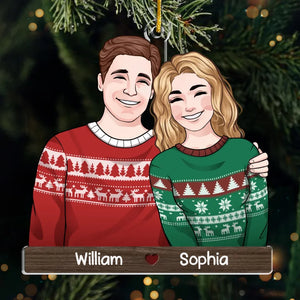 Sweater Weather Is Better Together - Couple Personalized Custom Ornament - Acrylic Custom Shaped - Christmas Gift For Husband Wife, Anniversary, First Christmas