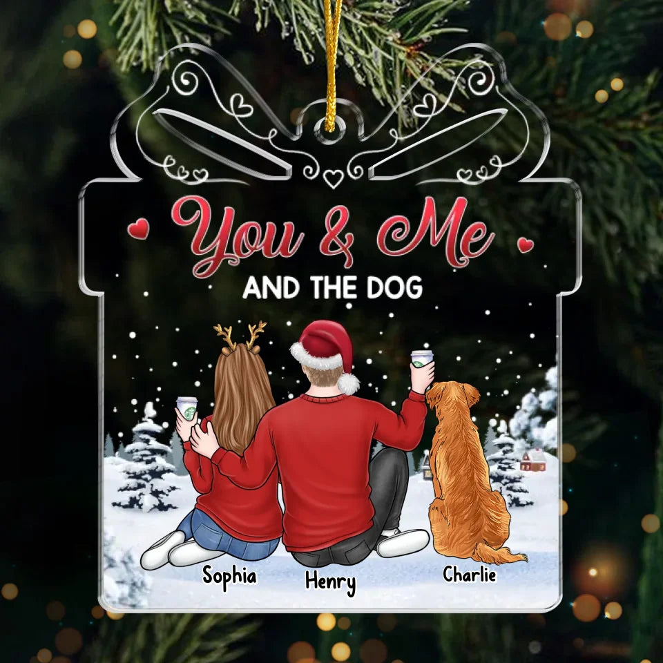 Ma famille fête Noël tous les jours - Décoration personnalisée pour chien et chat - Acrylique en forme personnalisée - Cadeau de Noël pour mari, femme, propriétaires d'animaux, amoureux des animaux