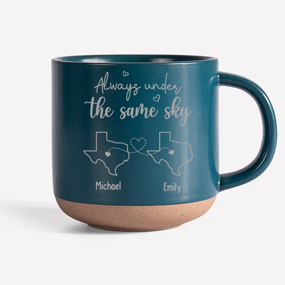 Toujours sous le même ciel - Mug personnalisé en céramique pour couple - Cadeau pour mari et femme, anniversaire