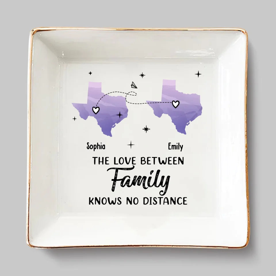 La famille sera toujours unie par le cœur - Plat à bijoux personnalisé pour la famille - Cadeau pour les membres de la famille