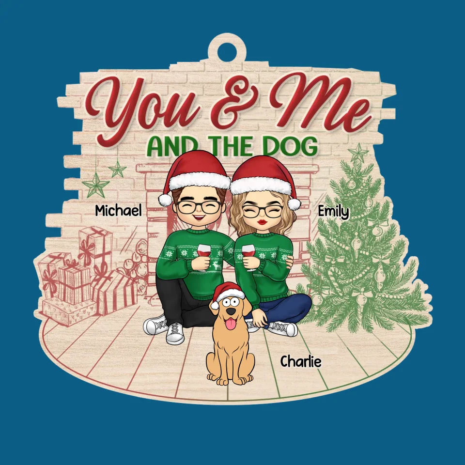 Toi, moi et les bébés à fourrure - Ornement personnalisé pour chien et chat - Forme en bois personnalisée - Cadeau de Noël pour mari, femme, anniversaire, propriétaires d'animaux, amoureux des animaux