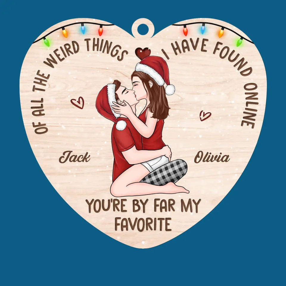 Tu fais sourire mon cœur ! Ornement personnalisé pour couple ! Bois, acrylique, forme personnalisée ! Cadeau de Noël pour mari et femme, anniversaire