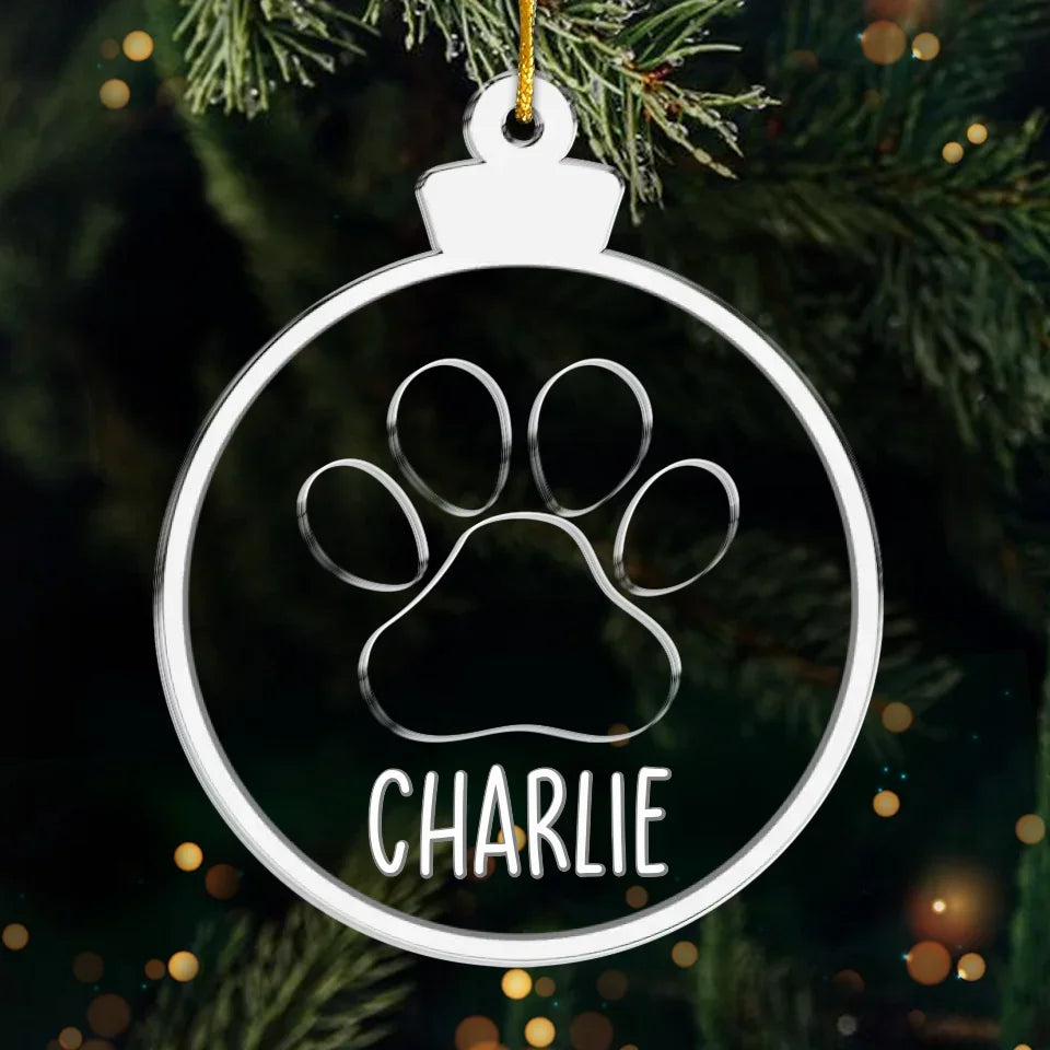 Ambiance de Noël féérique - Décoration personnalisée pour chien et chat - Forme personnalisée en acrylique - Cadeau de Noël pour propriétaires et amoureux des animaux