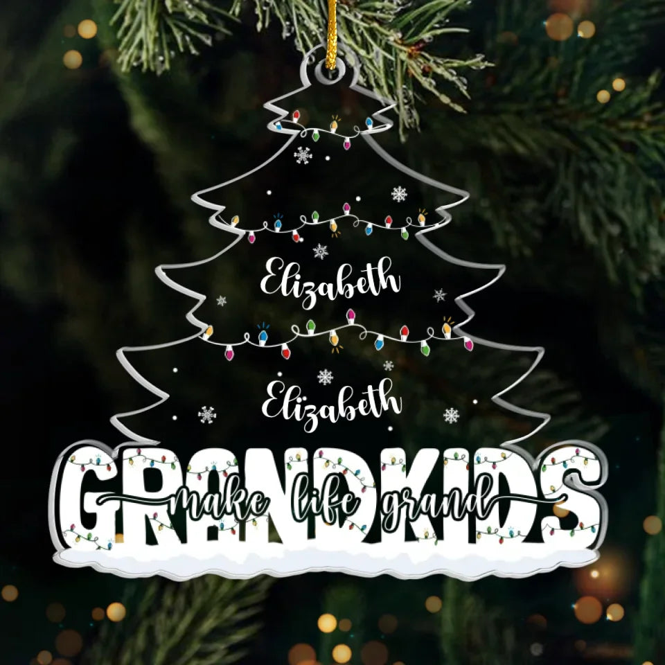 Le meilleur cadeau autour du sapin de Noël - Ornement personnalisé pour la famille - Forme personnalisée en acrylique - Cadeau de Noël pour les membres de la famille