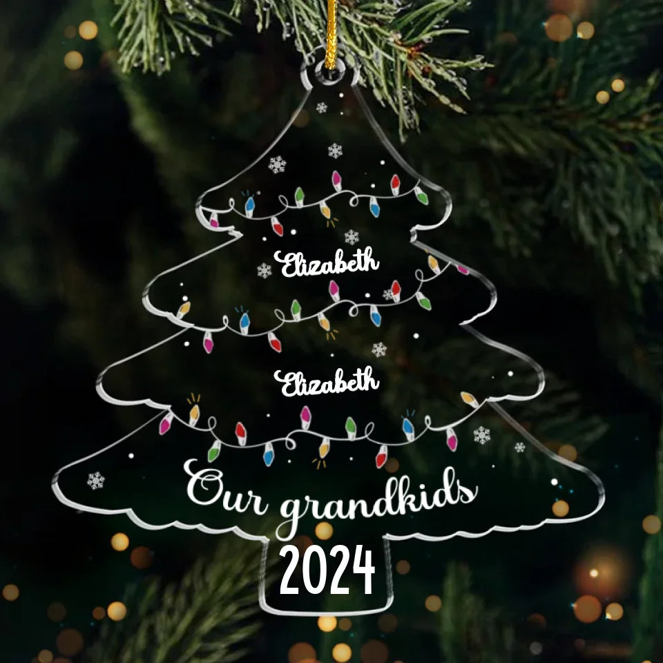Il n'y a pas d'endroit comme la maison pour les vacances - Ornement personnalisé familial personnalisé - Forme personnalisée en acrylique - Cadeau de Noël pour grand-mère, grand-père, petits-enfants