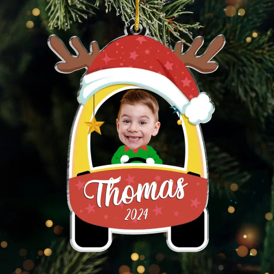 Petites bénédictions photo personnalisées pour un Noël magique - Décoration familiale personnalisée - Forme personnalisée en acrylique - Cadeau de Noël pour bébé, enfant et nouveau-né