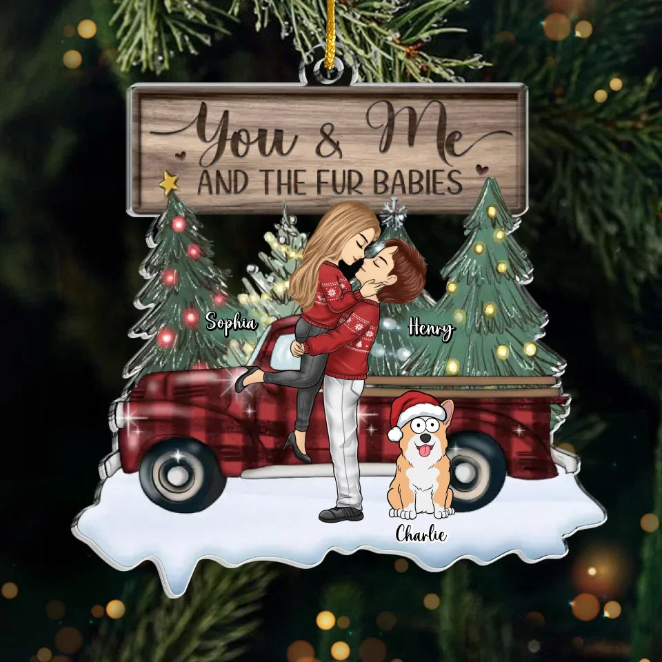 Toi et moi, pour toujours - Ornement personnalisé pour couple - Forme personnalisée en acrylique - Cadeau de Noël pour mari et femme, anniversaire, propriétaires d'animaux, amoureux des animaux
