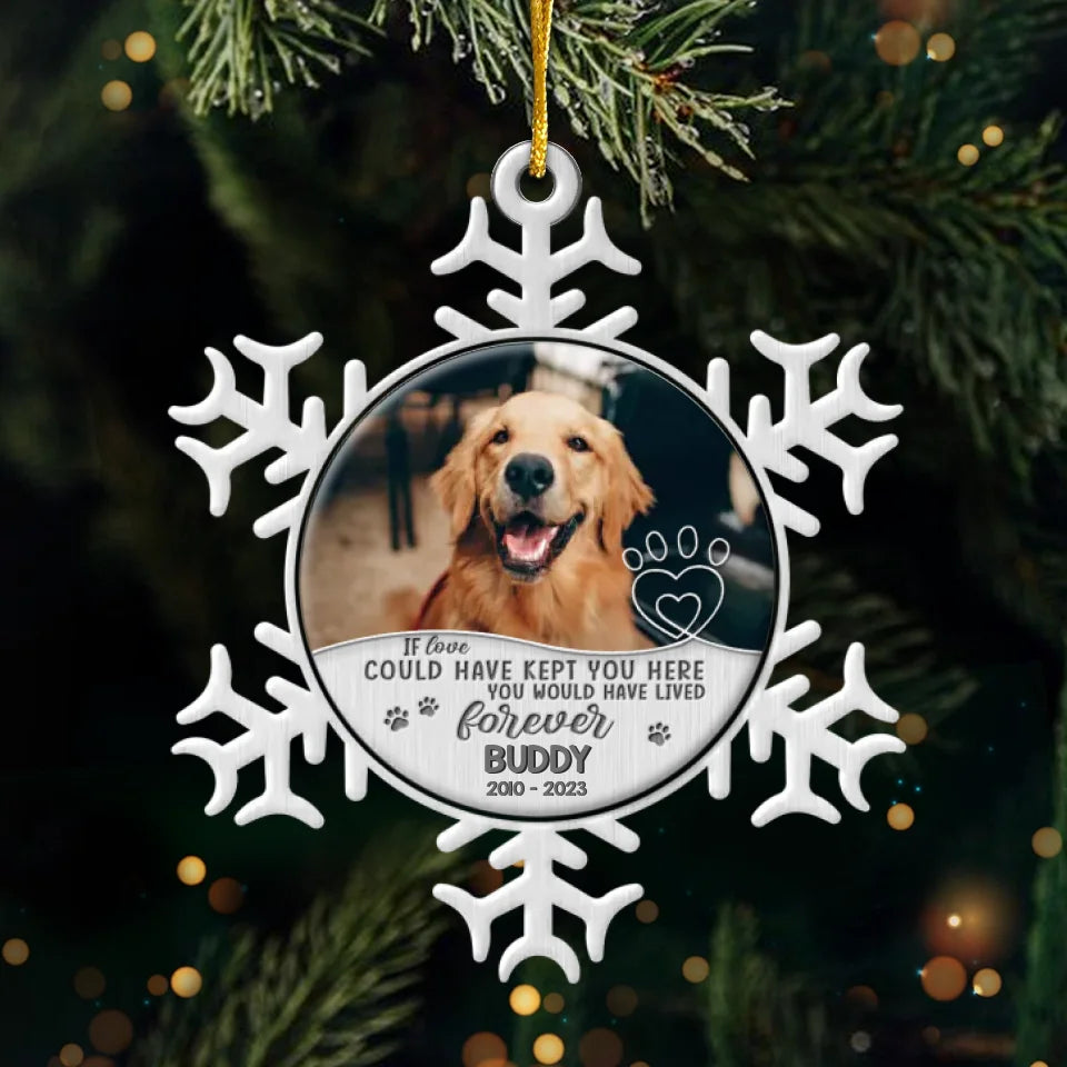 Photo personnalisée : la chaleur du souvenir - Ornement commémoratif personnalisé - Forme en métal personnalisée - Cadeau de condoléances, cadeau de Noël pour propriétaires d'animaux et amoureux des animaux