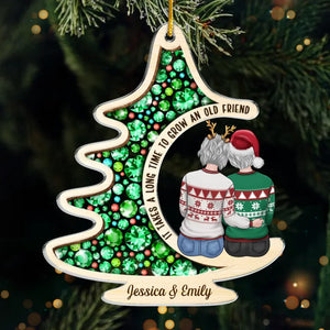 Joyeuses fêtes au meilleur membre de la famille que j'ai choisi pour moi-même - Ornement personnalisé Bestie - Forme personnalisée en acrylique - Cadeau de Noël pour meilleures amies, meilleures amies, sœurs