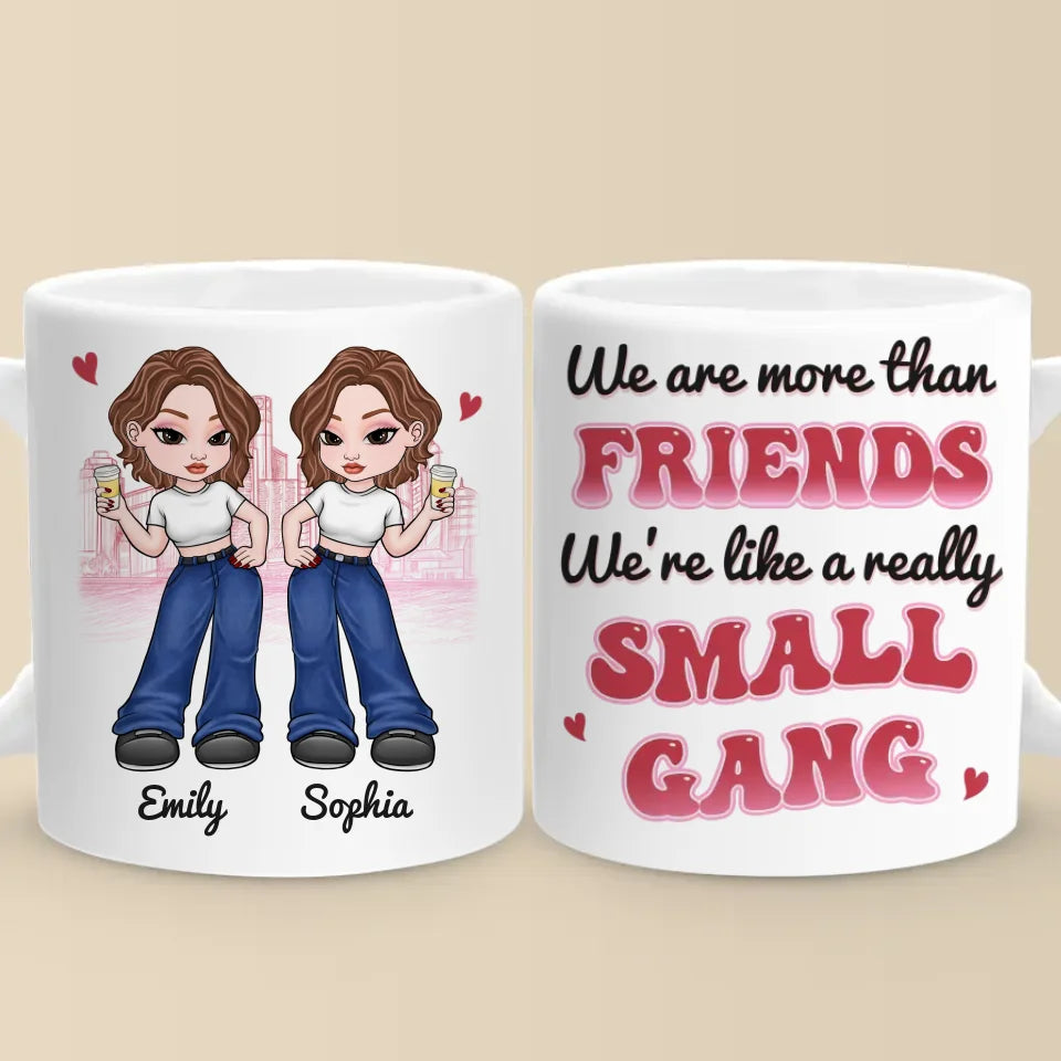 Nous sommes plus que des amis - Mug personnalisé Besties - Cadeau pour meilleures amies, meilleures amies, sœurs
