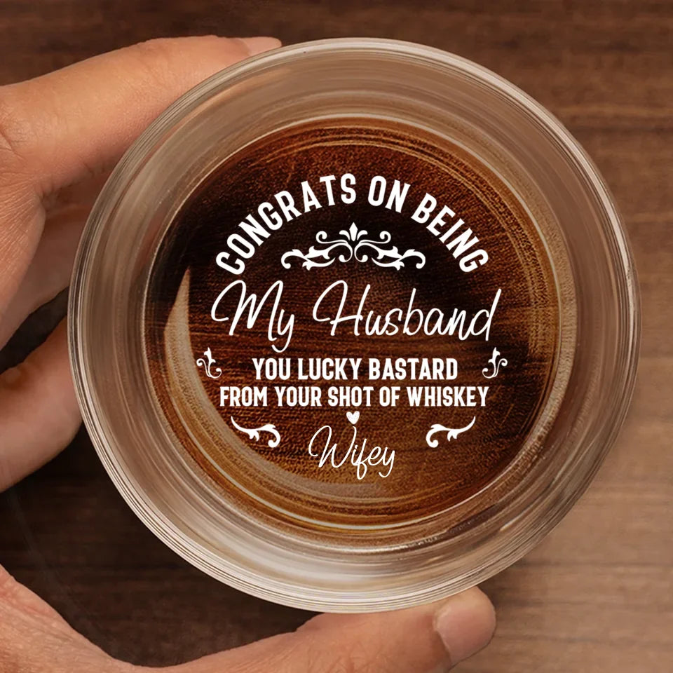 Félicitations pour être devenu mon petit ami - Verre à whisky personnalisé pour couple - Cadeau pour mari et femme, anniversaire