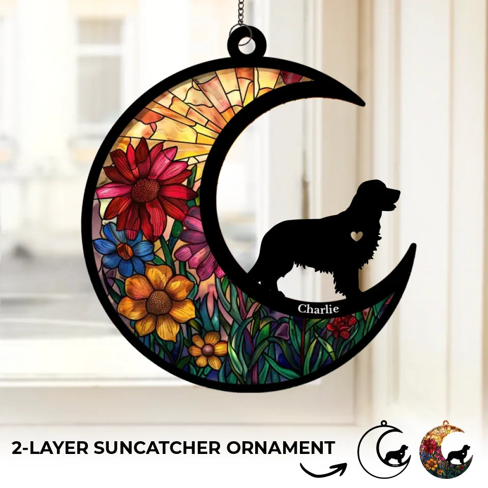 Ton amour était un cadeau que je chérirai toujours - Attrape-soleil commémoratif personnalisé à suspendre à une fenêtre - Cadeau de condoléances pour les propriétaires d'animaux de compagnie et les amoureux des animaux