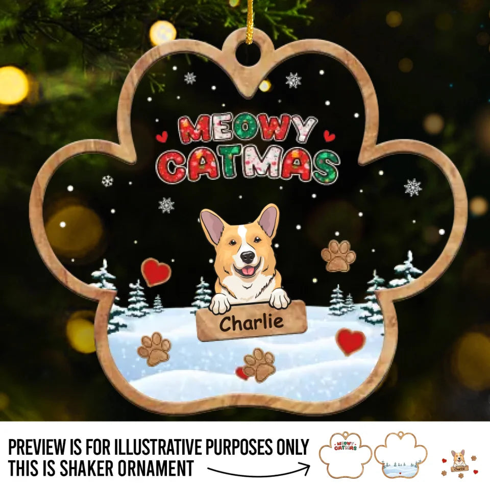 Joyeux Pawlidays - Ornement personnalisé à 3 étages pour chien et chat - Cadeau de Noël pour les propriétaires et les amoureux des animaux