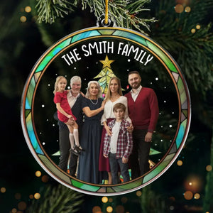 Photo personnalisée « Nous sommes ici ensemble » – Ornement personnalisé pour la famille – Forme personnalisée en acrylique – Cadeau de Noël pour les membres de la famille