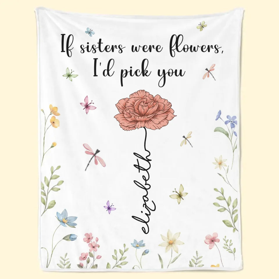 Si les sœurs étaient des fleurs, je te choisirais - Couverture personnalisée Bestie - Cadeau de Noël pour meilleures amies, BFF, sœurs