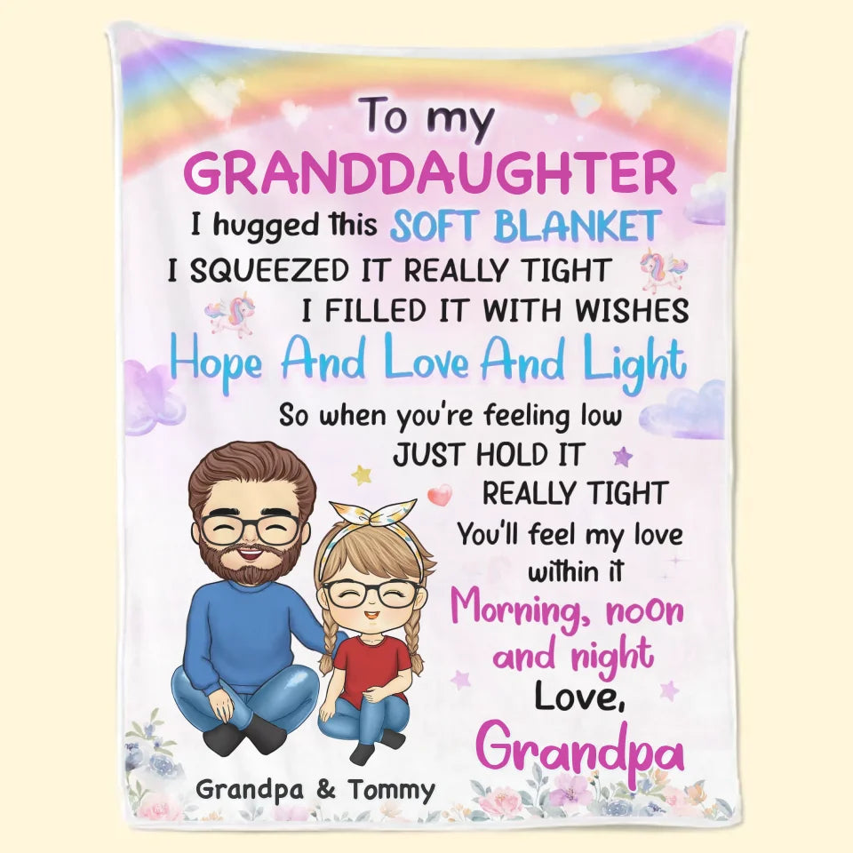 J'aime que tu sois ma grand-mère - Couverture familiale personnalisée - Cadeau de Noël pour grand-mère, grand-père et petits-enfants