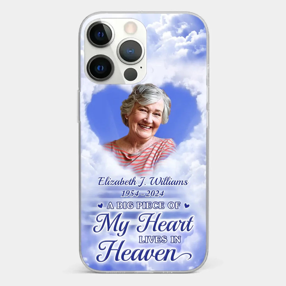 Photo personnalisée « Je suis toujours avec toi » - Étui de téléphone transparent personnalisé commémoratif - Cadeau de condoléances pour les membres de la famille