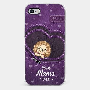 Tu es la maman la plus géniale - Coque de téléphone transparente personnalisée pour la famille - Cadeau pour maman, grand-mère
